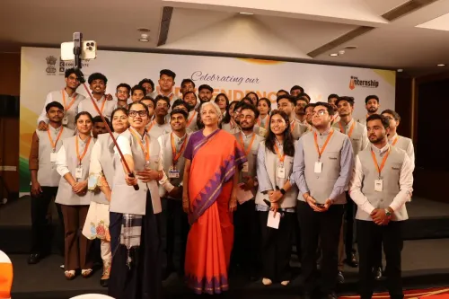 Sitharaman Meets PM Internship Scheme Interns in Delhi