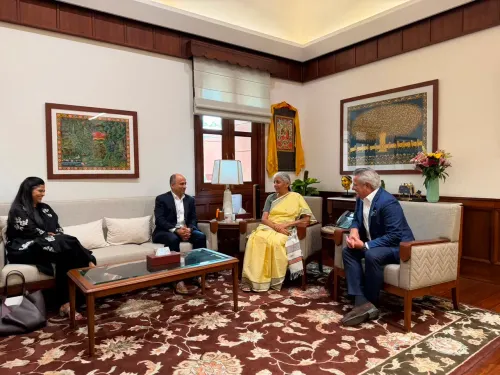 Sitharaman Meets USISPF Chief Mukesh Aghi at Parliament House