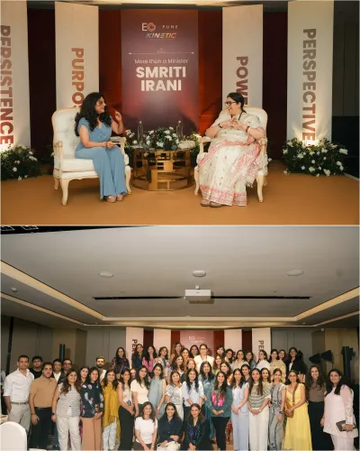 Smriti Irani addresses women entrepreneurs at EO Pune