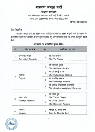 Smriti Irani Hails BJP Rajya Sabha Candidate List