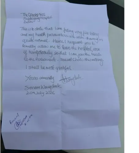सोनम वांगचुक ने सफदरजंग अस्पताल को लिखा पत्र, 'संसद चलो' मार्च के लिए माँगी छुट्टी; डॉक्टरों ने बताई हालत