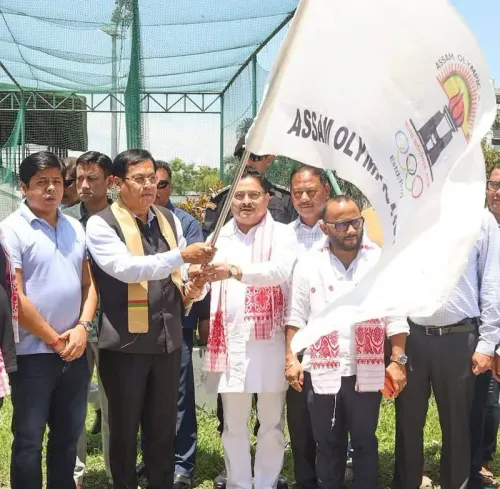 Sonowal Flags Off Assam Olympic Association Flood Relief Mission from Dibrugarh