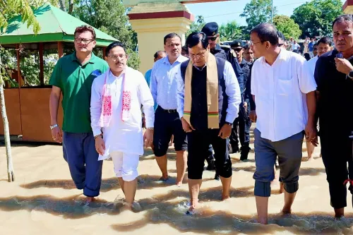 Sonowal visits flood-hit families in Sivasagar, assesses relief