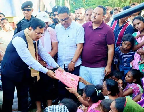 Sonowal visits flood relief camp in Sivasagar, reviews aid