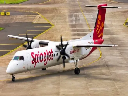 Did a SpiceJet flight lose an outer wheel during take-off and land safely in Mumbai?