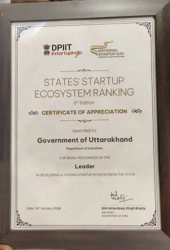 क्या उत्तराखंड ने स्टार्टअप इंडिया रैंकिंग में ‘लीडर’ दर्जा प्राप्त किया?