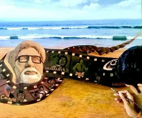 Did Sudarsan Pattnaik Honor Big B with a Sand Art Installation for His 83rd Birthday?