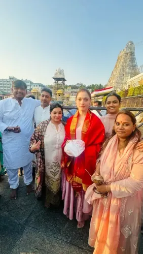 Tamannaah Bhatia Prays at Tirumala Temple for Blessings