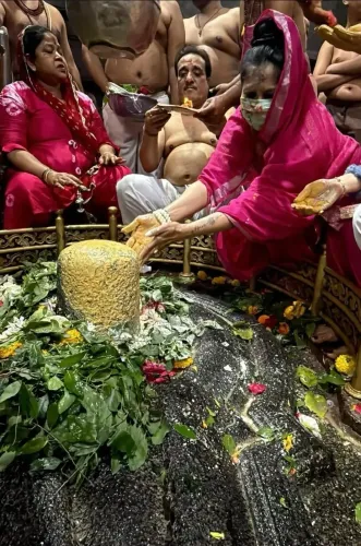 Did Tanishaa Mukerji Celebrate Makar Sankranti at Grishneshwar’s Jyotirling with a Rudra Abhishek?