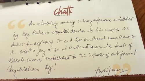 Tharoor Hails Malayali Restaurant as World's Finest