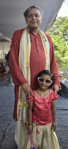 Tharoor Joins Onam Crowd, Mahabali Makes an Appearance