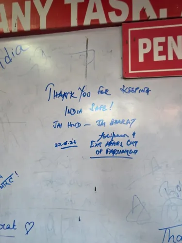 Tharoor Leaves Parting Message on BSF Whiteboard