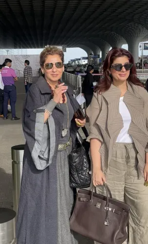 Dimple Kapadia, Twinkle Khanna, Nitara turn heads at Mumbai airport
