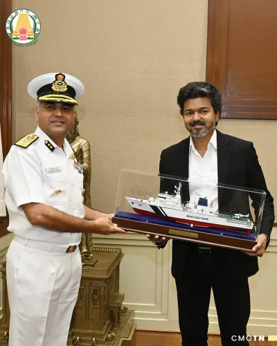 TN CM Joseph Vijay meets Coast Guard Eastern Region chief