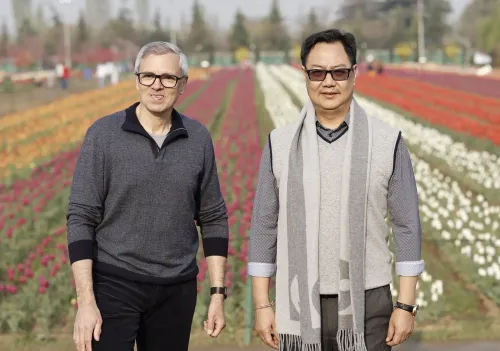 A Remarkable Morning: Kiren Rijiju and Omar Abdullah Stroll Through Srinagar's Tulip Garden