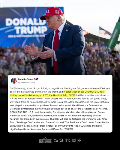 Trump Announces 'Greatest Rally Ever' in DC on June 24