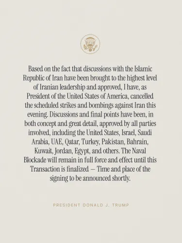 Trump Cancels Scheduled Military Strikes Against Iran