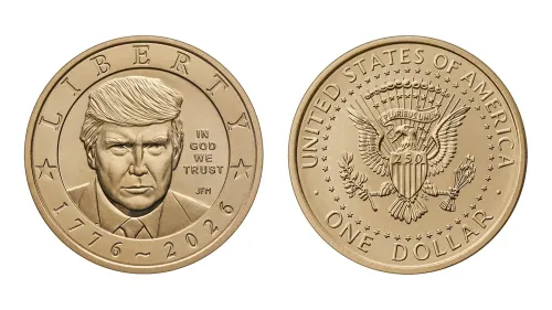 Trump $1 coin unveiled to mark 250 years of US independence