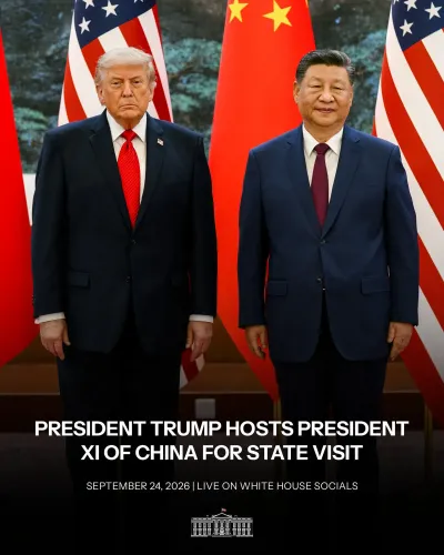 Trump Welcomes Xi Jinping for Official State Visit at White House