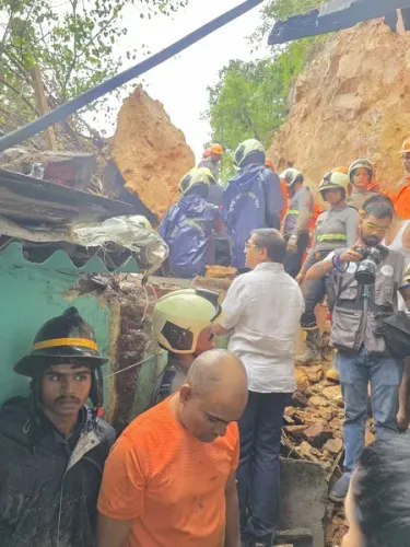 Ghatkopar landslide kills 2, traps several at Mumbai chawl; NDRF deployed