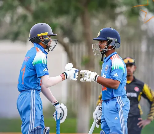 How did Abhigyan Kundu's unbeaten 209 lead India to a huge victory over Malaysia?