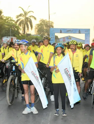 Union Minister Mansukh Mandaviya Champions Cycling Event at Gateway of India