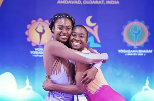 Kemi and Kimani Blake win World Yogasana gold and bronze for USA in Ahmedabad