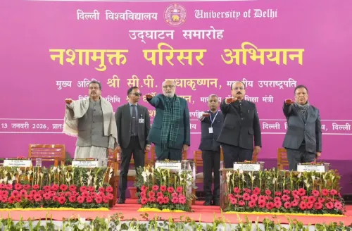 Did V-P Radhakrishnan Launch a Drug Free Campus Campaign at Delhi University?