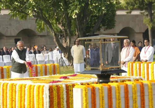 V-P Radhakrishnan pays tributes to Gandhi, Shastri and Kamaraj on 2 October
