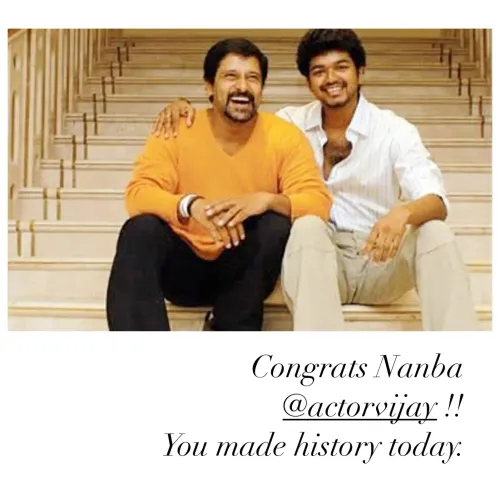 Vikram hails Vijay's 'historic' win as TVK surges in Tamil Nadu polls 2026
