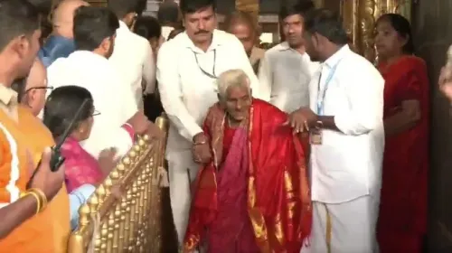 116-year-old Navaneethamma treks Tirumala on foot, gets VIP darshan