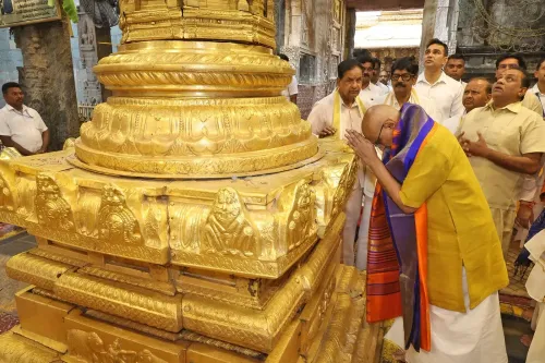 VP C.P. Radhakrishnan offers prayers at Tirumala's Venkateswara temple