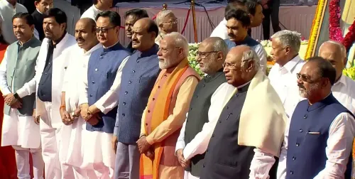 Leaders Unite to Honor Dr. Ambedkar at Parliament on His Birth Anniversary
