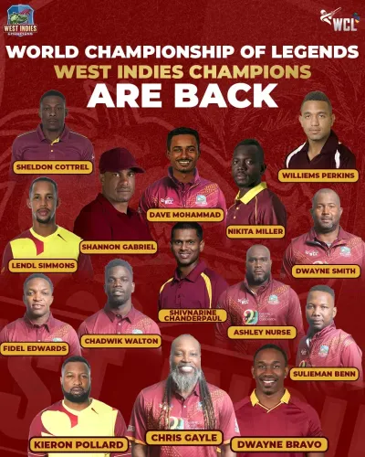 WCL 2025: Will Gayle, Pollard & Bravo Revive West Indies Champions?