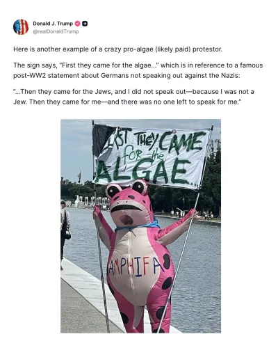 White House Calls Environmental Protestor 'Pro-Algae' and Likely Paid
