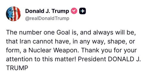 White House: Iran Must Never Obtain a Nuclear Weapon