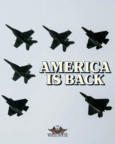 White House Posts 'SO BACK' With US Flag and Eagle