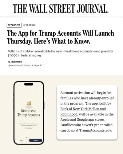 White House Promotes 'Trump Accounts' Financial App Launch