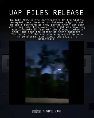 White House Releases FBI UAP File on 2025 Northeastern Orb