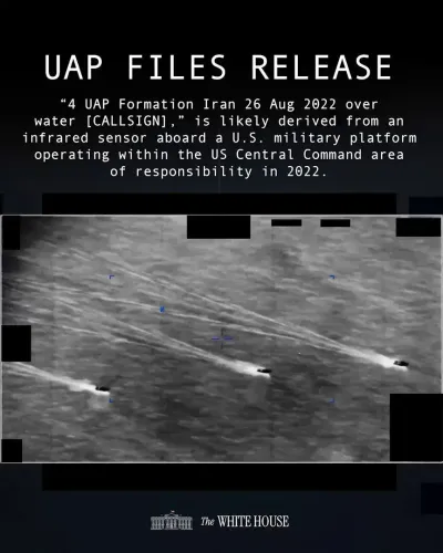 White House Releases UAP Formation Report Over Iran Waters