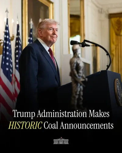 White House Says Trump Takes Historic Steps for US Coal Industry