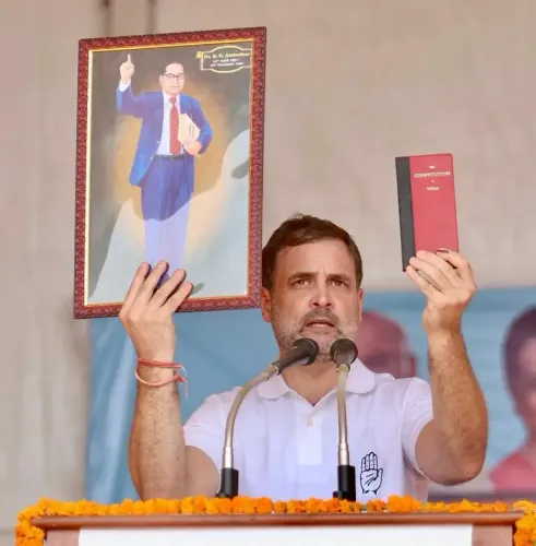 'I Will Defend Babasaheb's Ideals with My Life': Rahul Gandhi