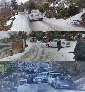 Uttarakhand Valleys Transformed into a Winter Wonderland as Snow Disrupts Travel