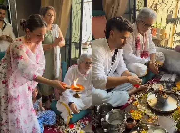 Soha Provides Insight into Puja with Kunal and Inaaya on Herath Poshte: ‘Love, Peace, and Prayer’