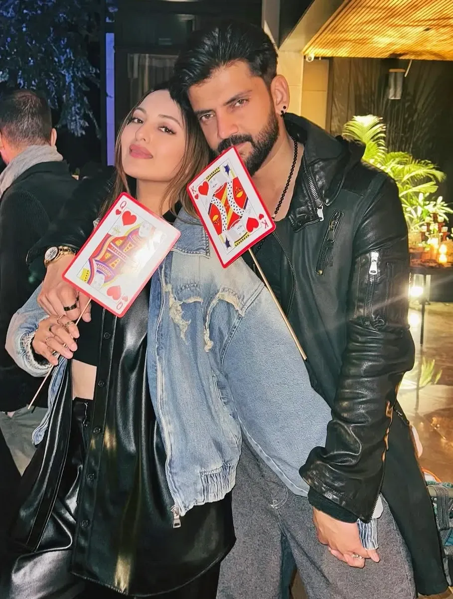 Sonakshi Sinha and Zaheer Iqbal Embrace ‘Rani and Raja’ Theme