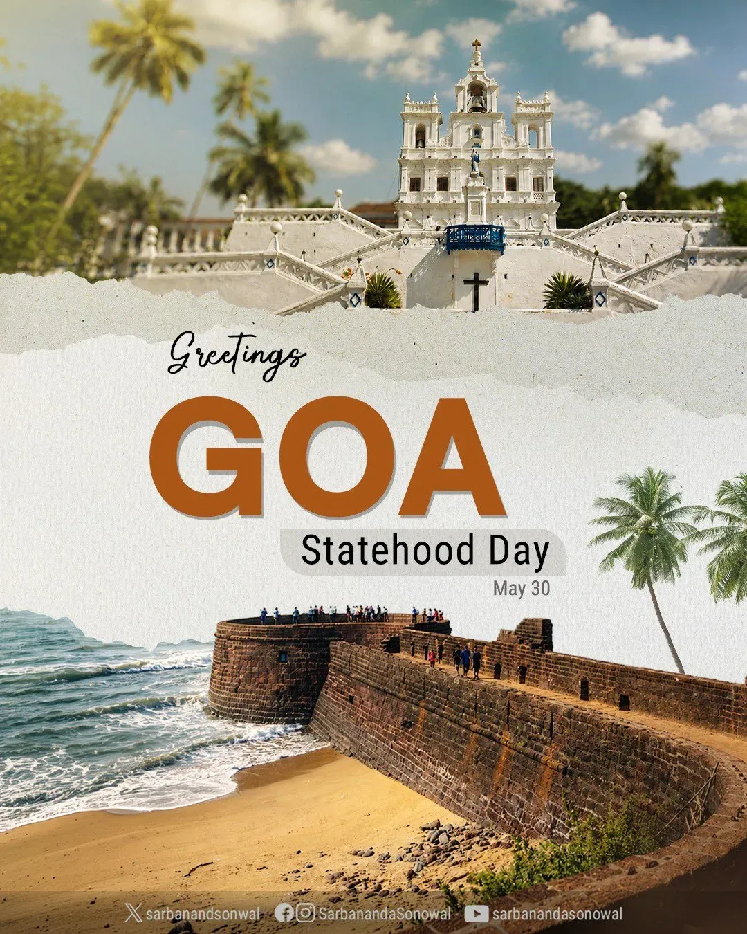 Sonowal greets Goa on Statehood Day, cites coast and heritage
