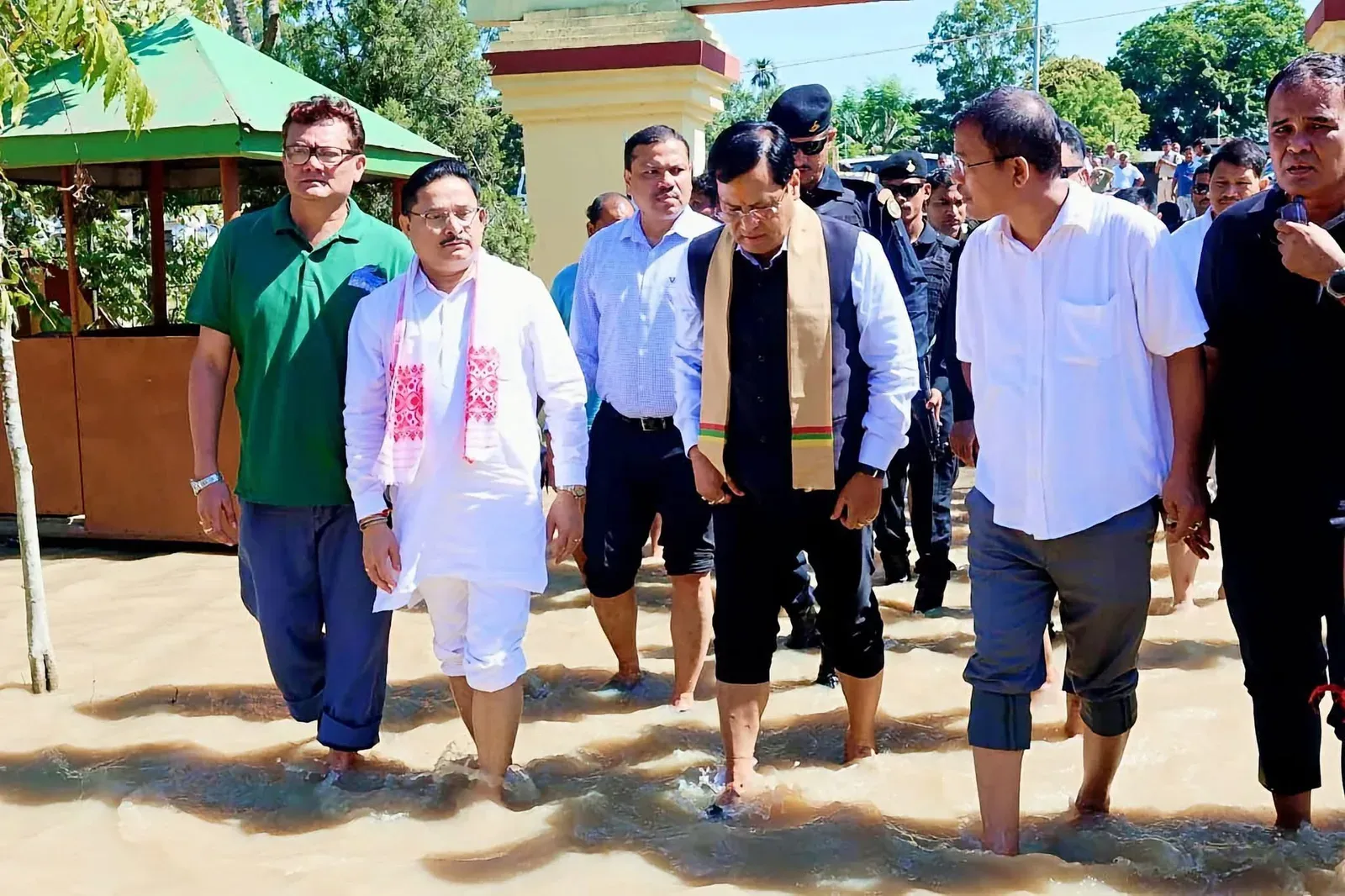 Sonowal visits flood-hit families in Sivasagar, assesses relief