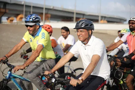 Fit India Cyclothon 'Cycling by the Sea': Mandaviya leads Mumbai ride at Worli