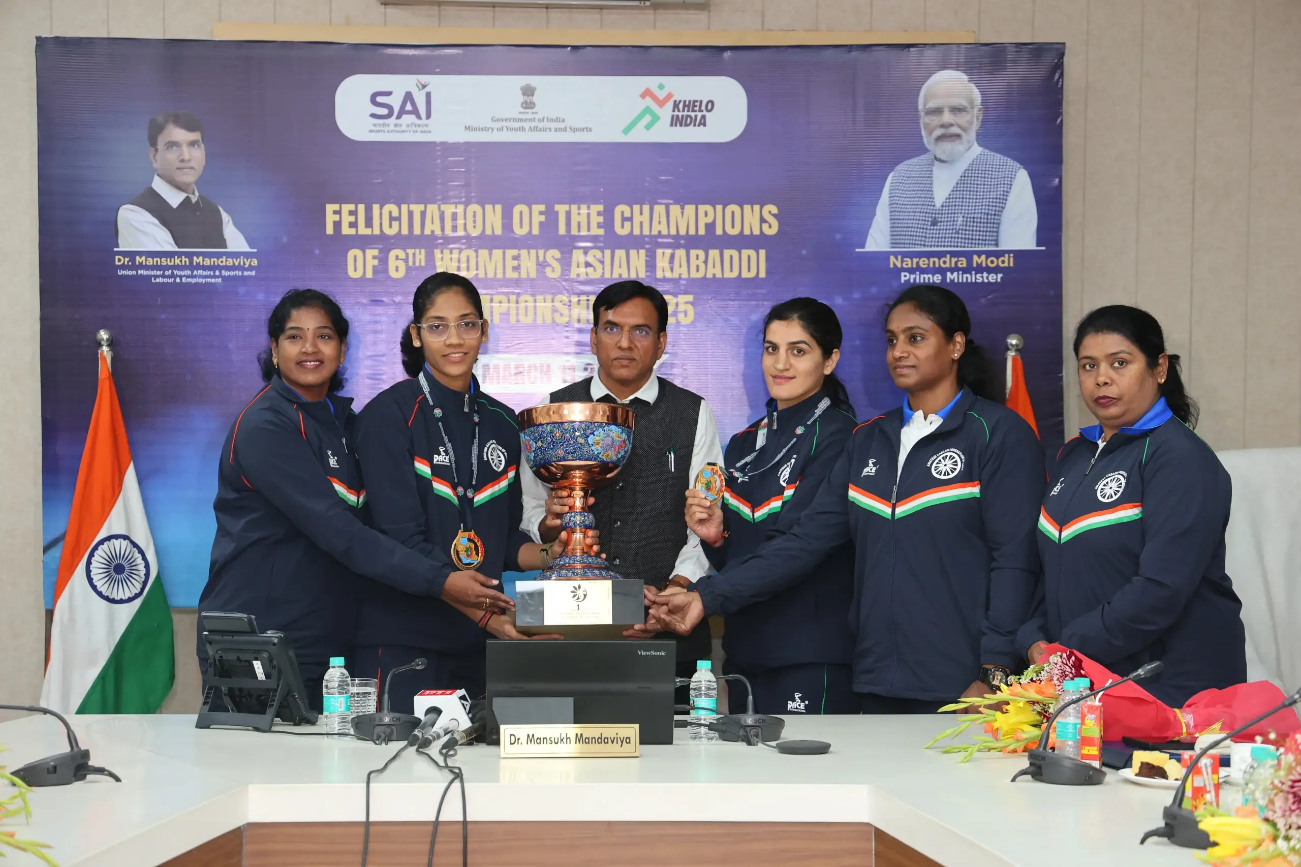 Minister of Sports Honors Women’s Kabaddi Team for Asian Championship Victory