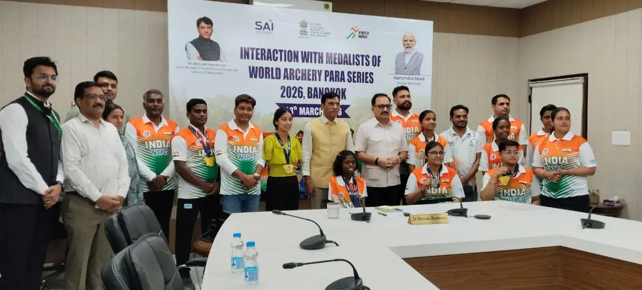 Mansukh Mandaviya Honors Medalists of World Archery Para Series